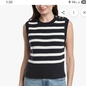 Cabi 6667. Topsail Vest. Navy And White